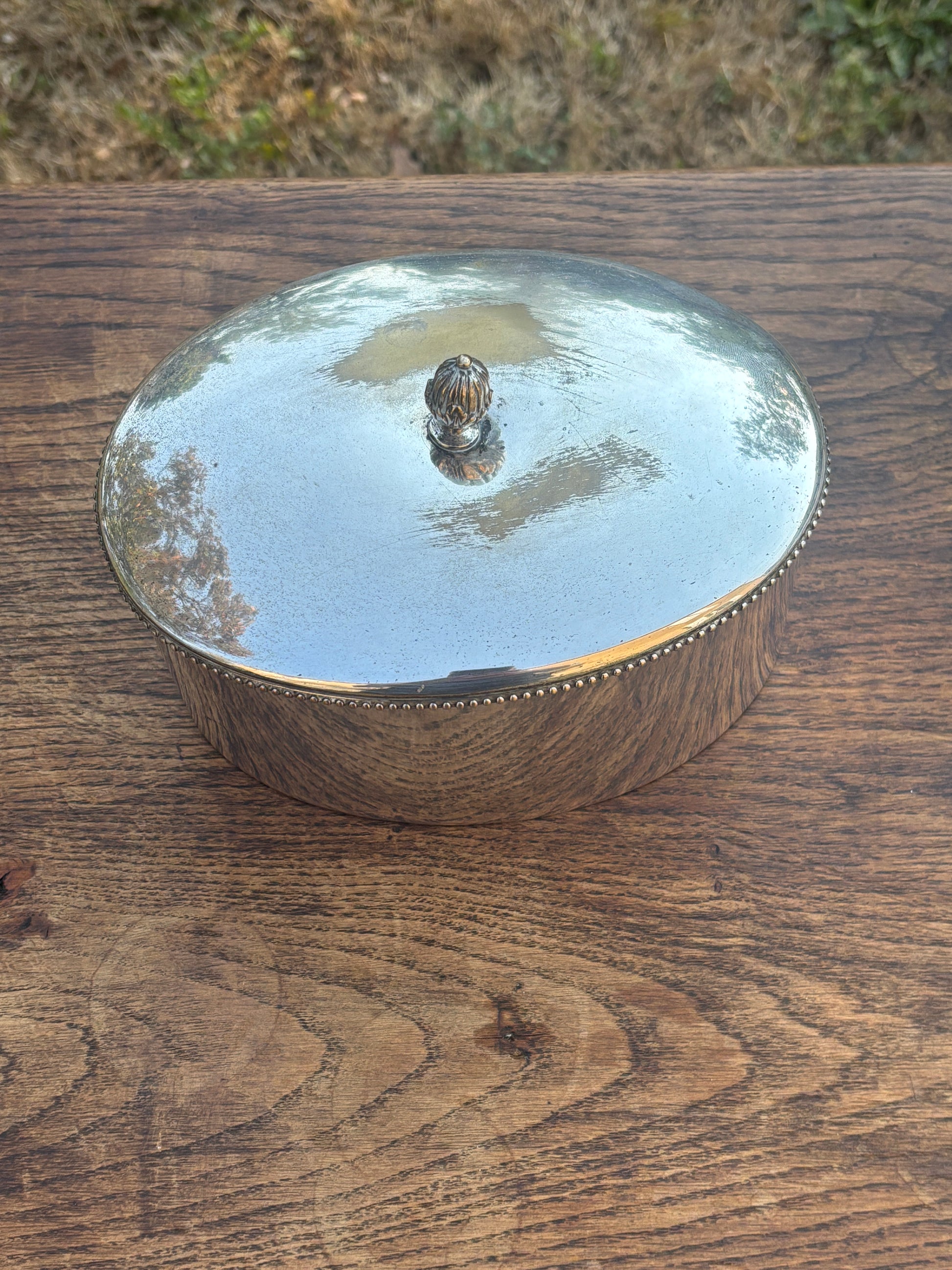 Patinated silver plated bucket