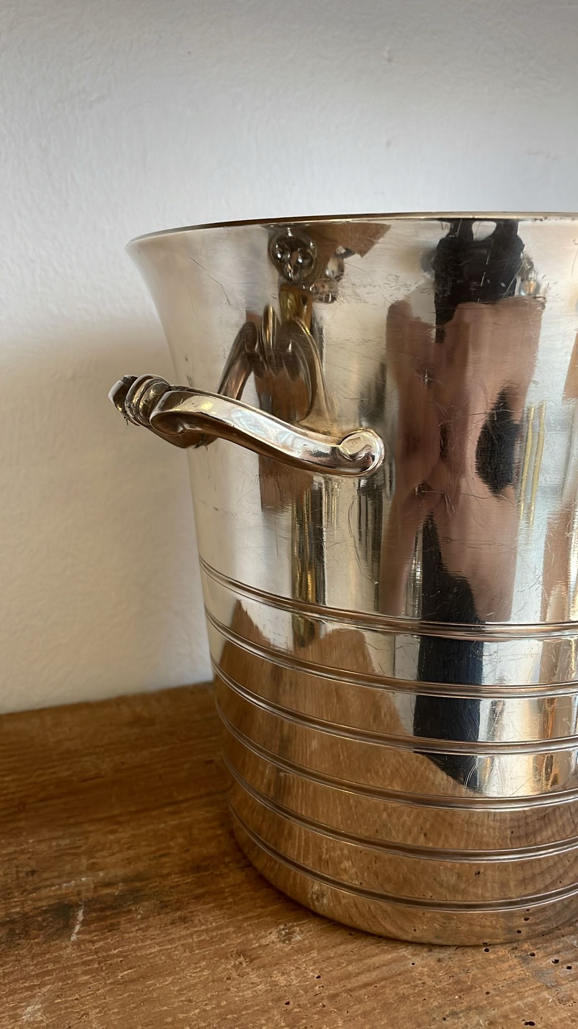 Stilren champagnekøler i pletsølv