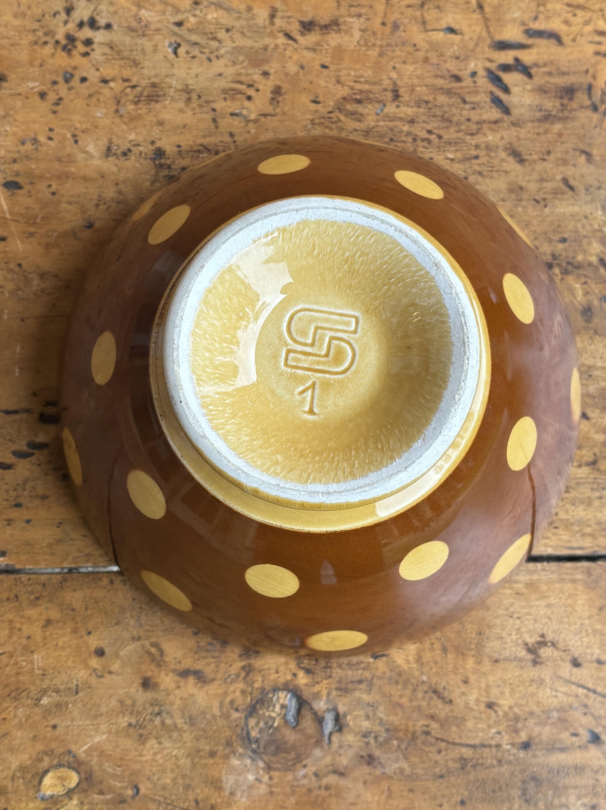 Prikket Sarreguemines bol / cafe au lait skål