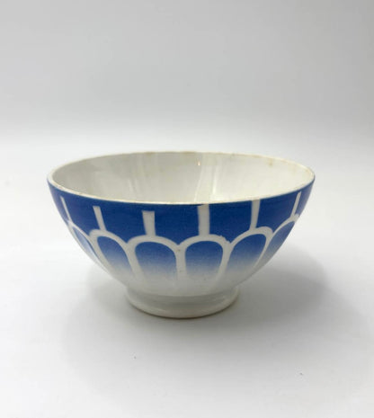 Blå café au lait skål fra Sarreguemines