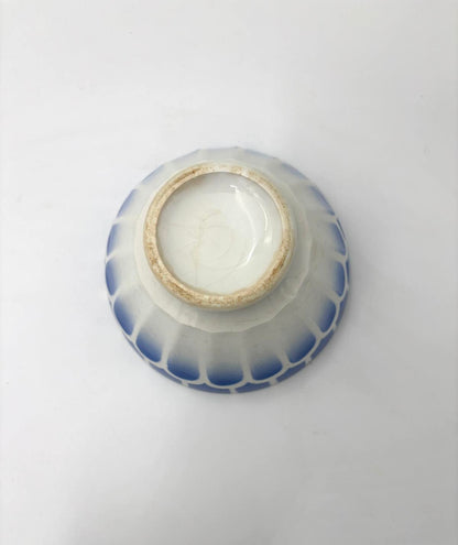 Blå café au lait skål fra Sarreguemines