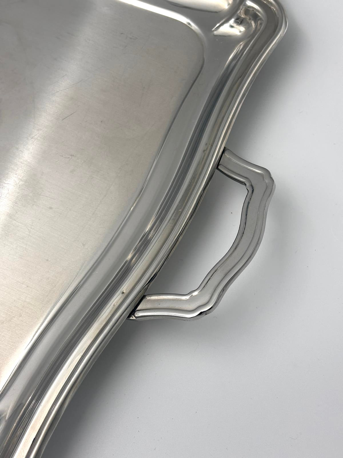 Vintage serveringsbakke i stål