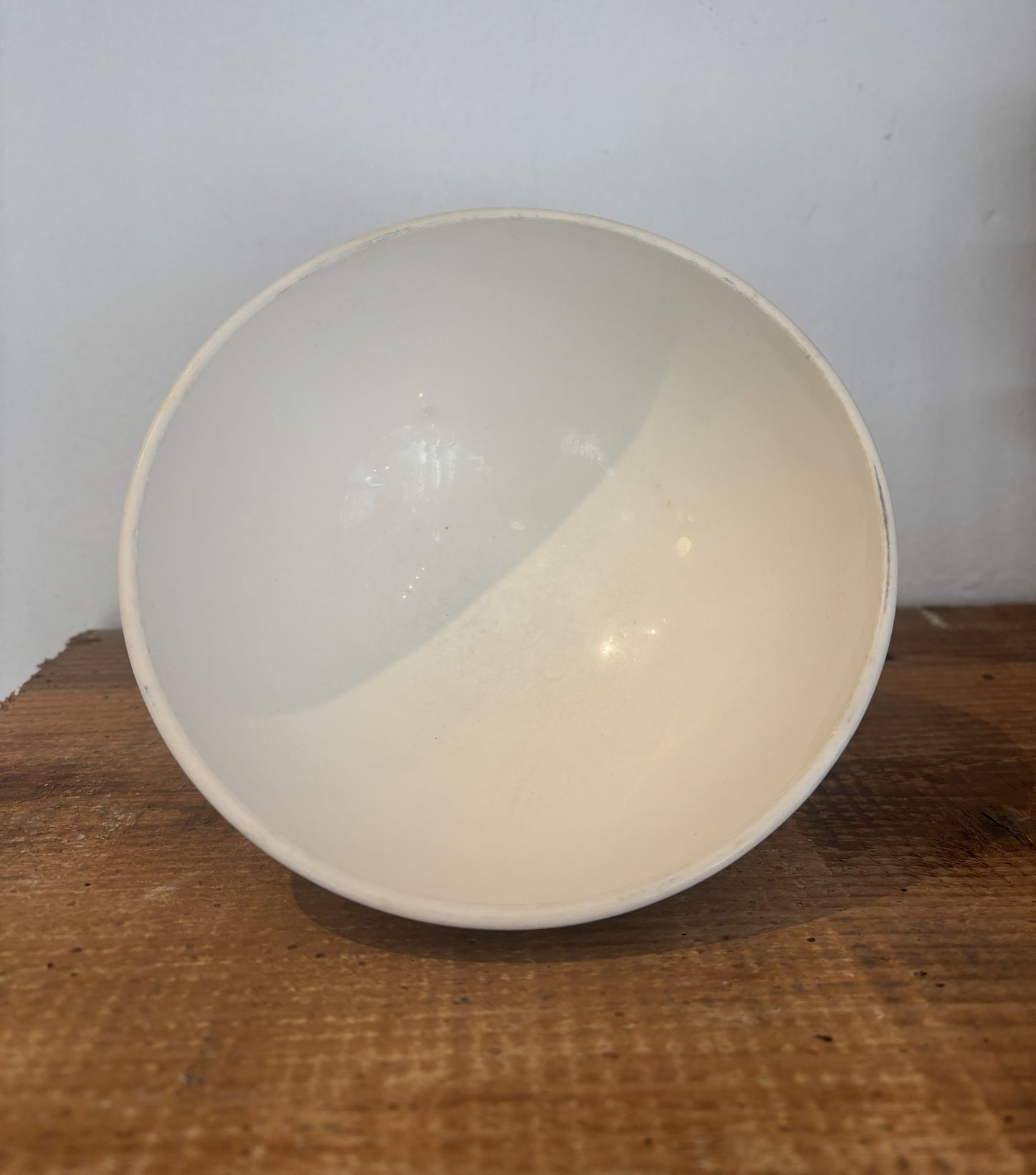 Stor fransk cafe au lait skål (bol) med blåt mønster