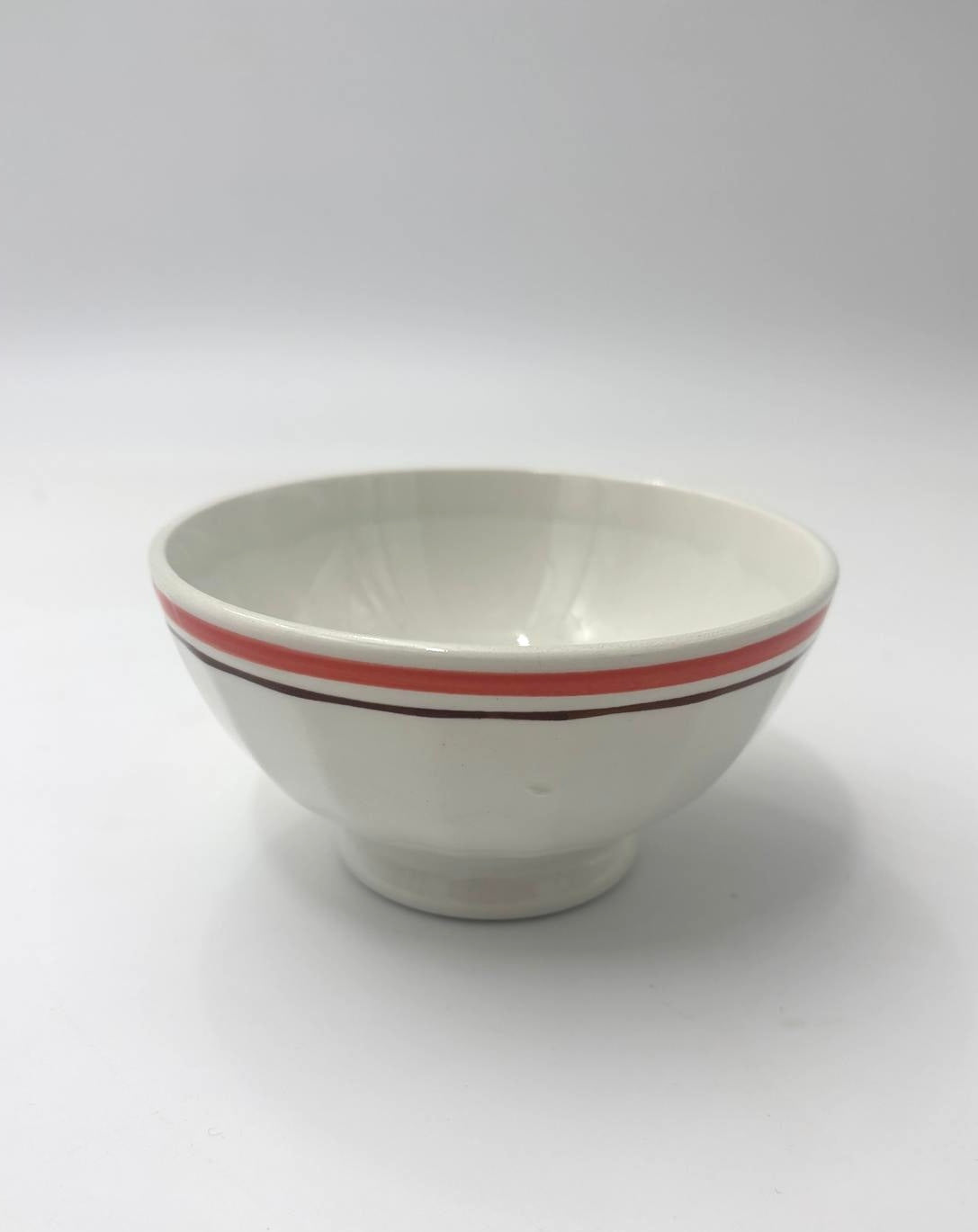 Stribet orange og brun cafe au lait skål