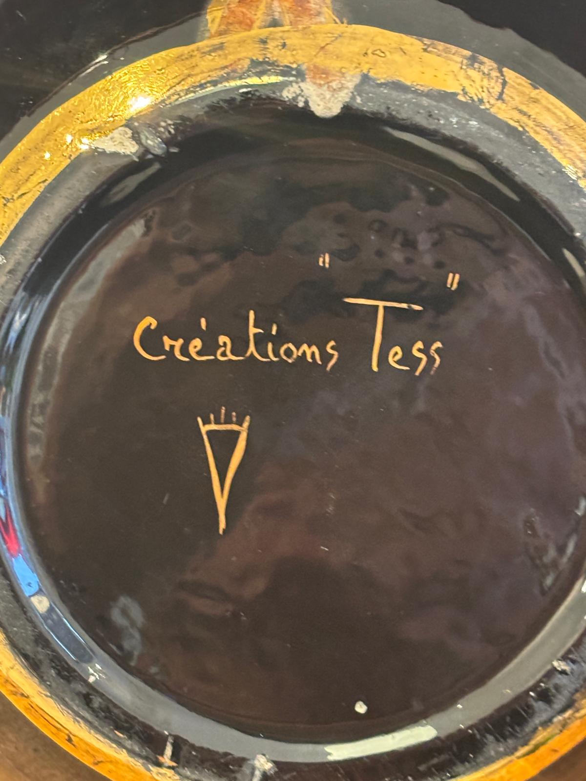 Vallauris style vase - signet Tess