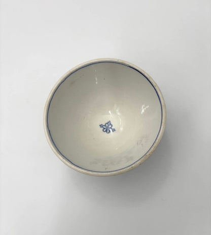 Antik fransk kaffeskål - håndmalet Vieux Rouen