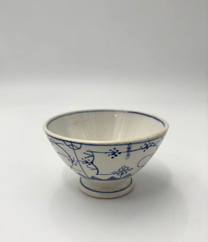 Antik fransk kaffeskål - håndmalet Vieux Rouen